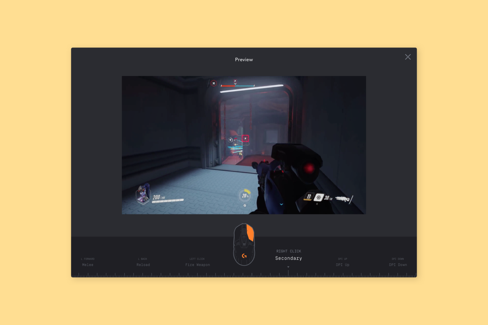 Preview— Gamers can preview configuration profiles in-game.