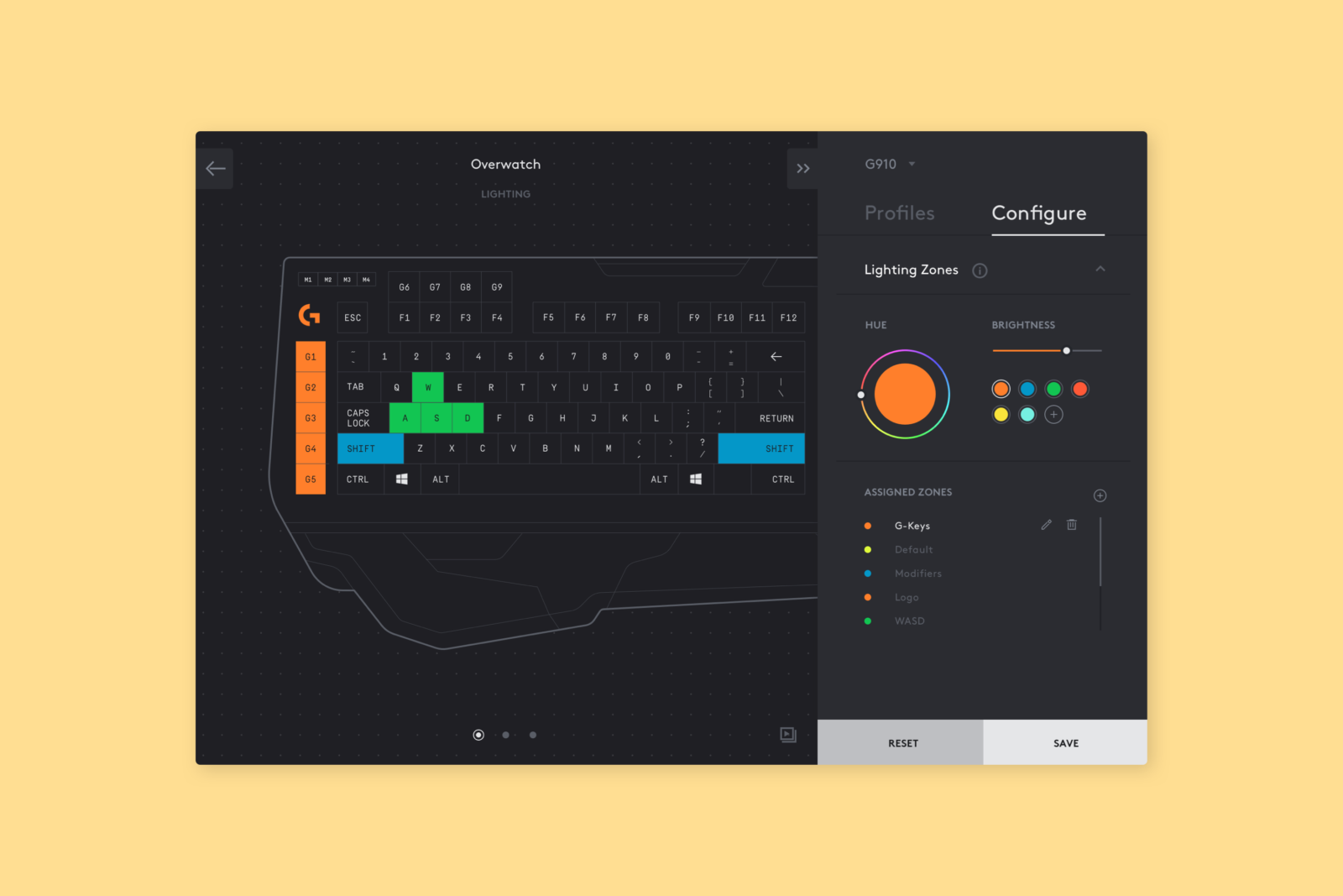 Keyboard Configuration— Users can toggle different views of the keyboard in configuration mode.