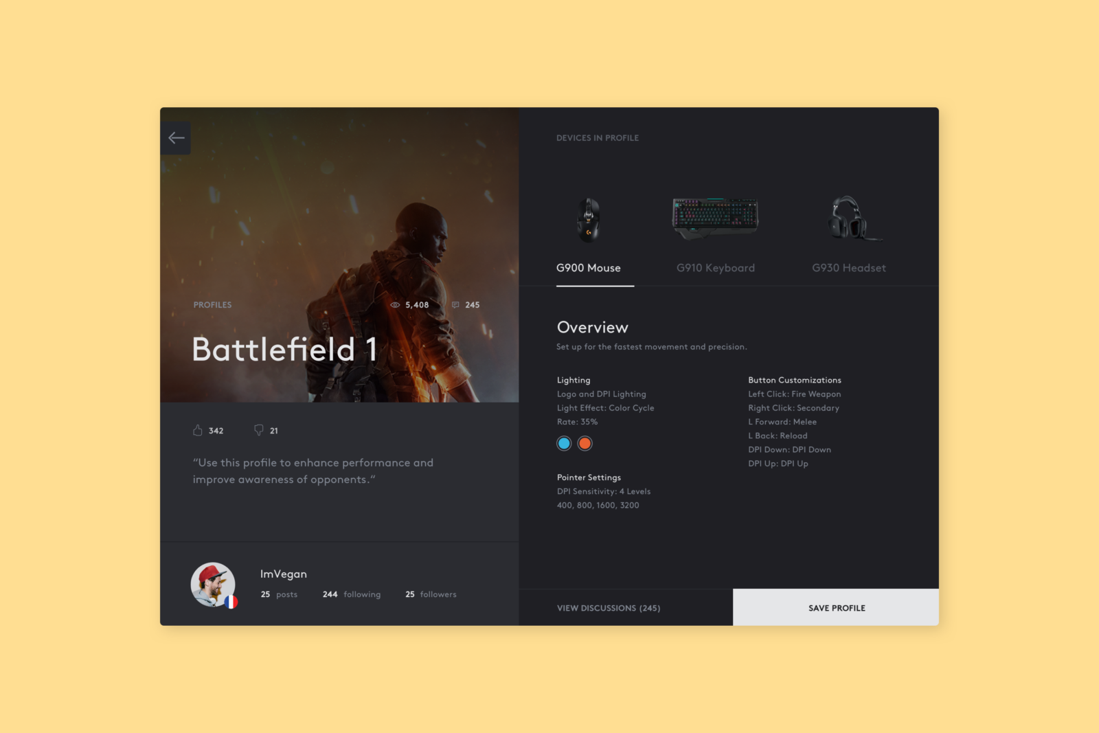 Community Profiles— Gamers stay connected by sharing and downloading profiles from users around the world.