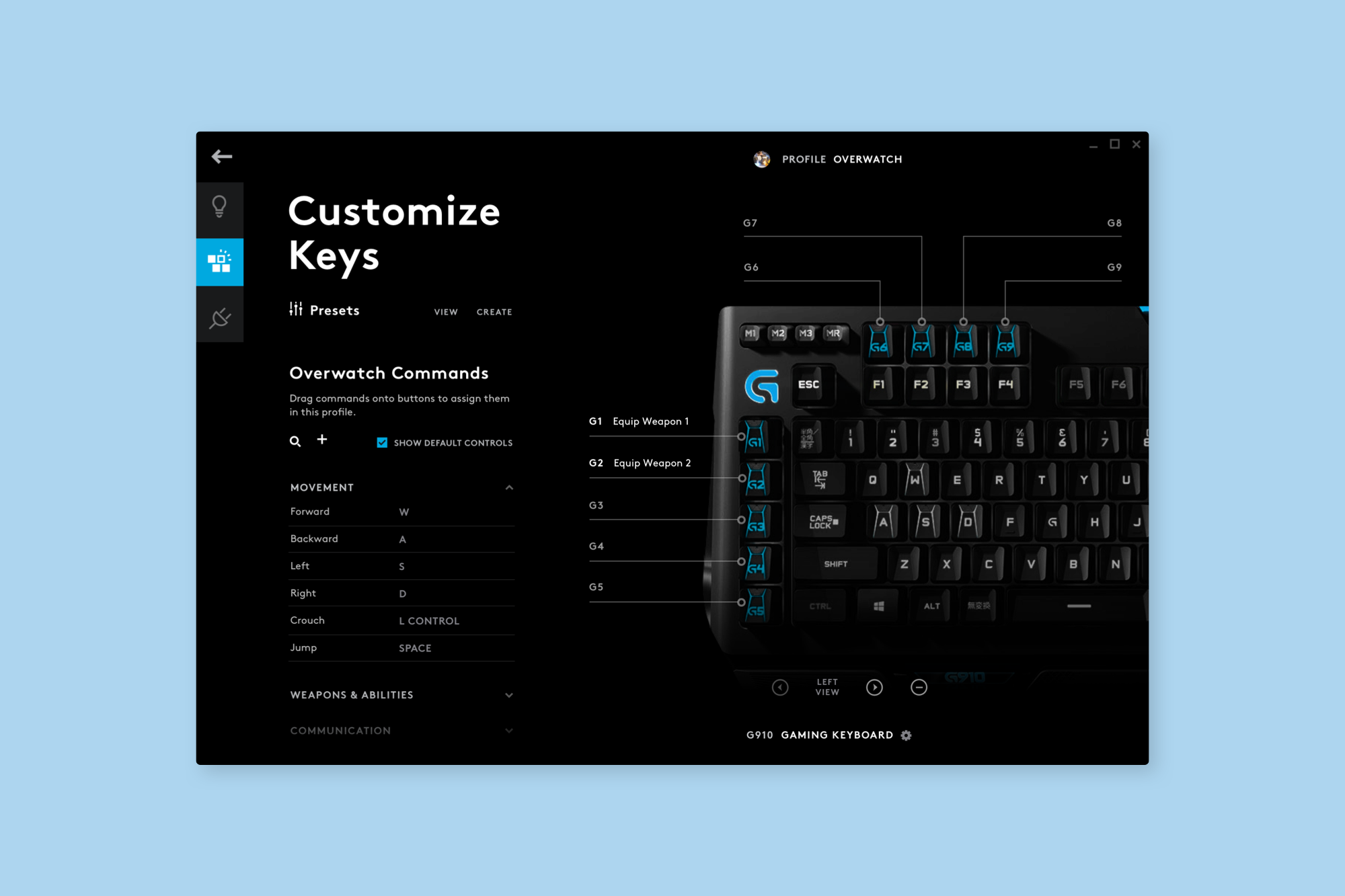 Keyboard Configuration— This screen allows the user to modify individual buttons on their device.
