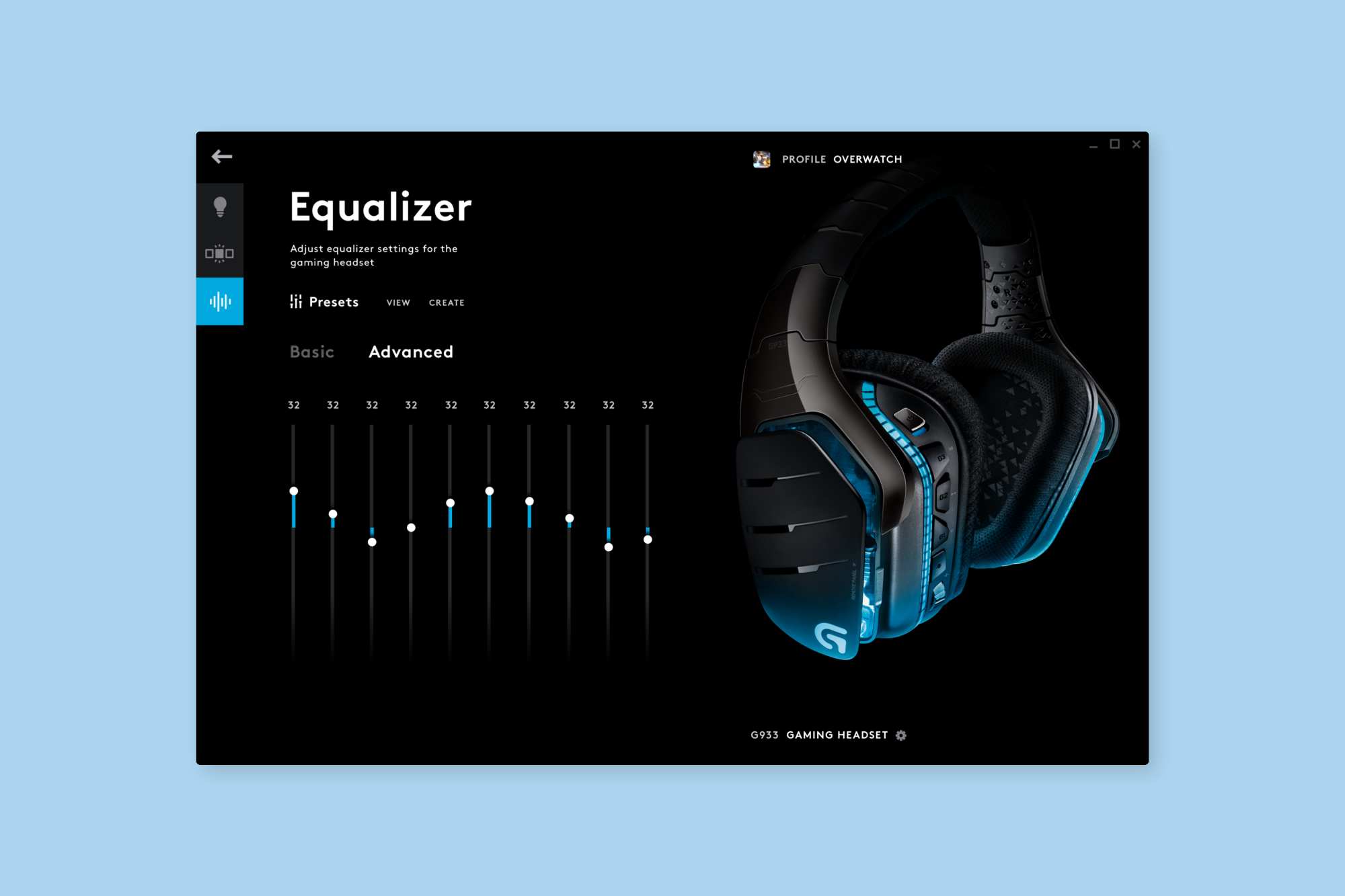 Headset Equalizer Configuration— Each device has its own range of configurable features.